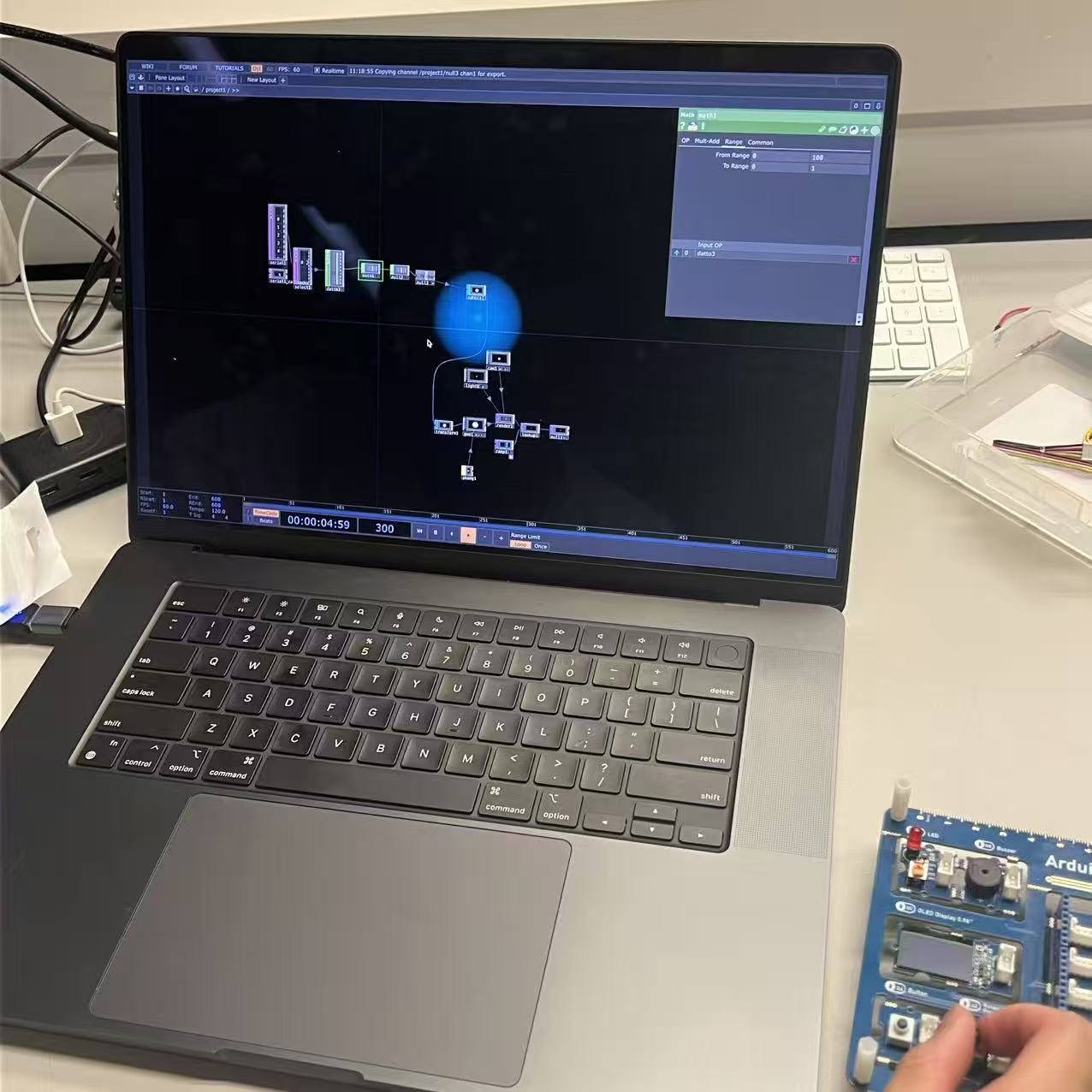 Different operators were tested in TouchDesigner to explore possibilities of data manipulation and aesthetic transformation, showing how visuals evolve based on real-time input.
